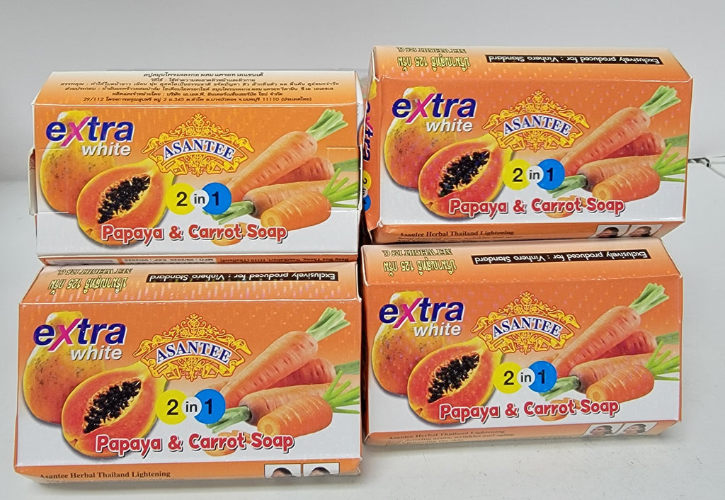 2x Extra White Papaya & Carrot Asantee Soap