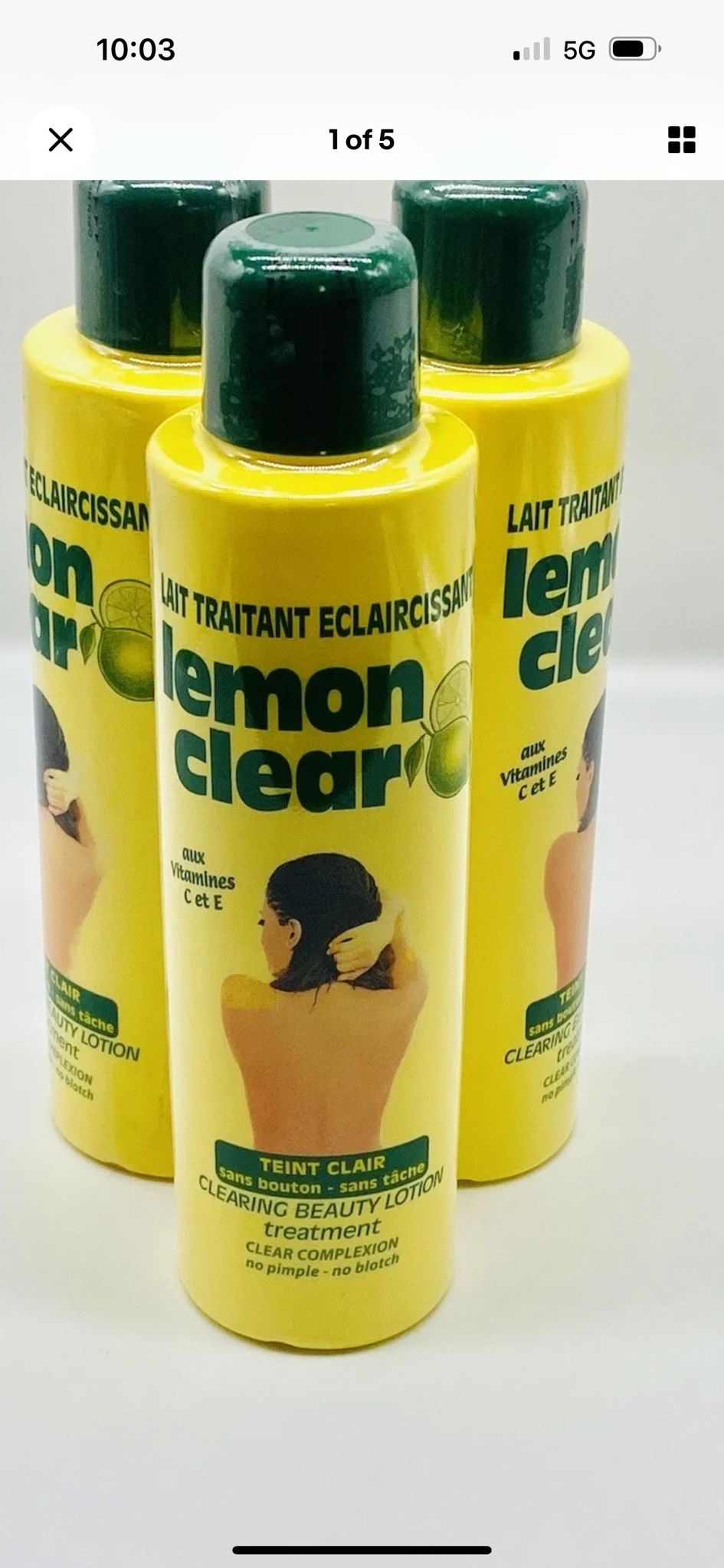 Lemon Clear Lait Traitant Eclaircissante lightening Body Lotion 500ml