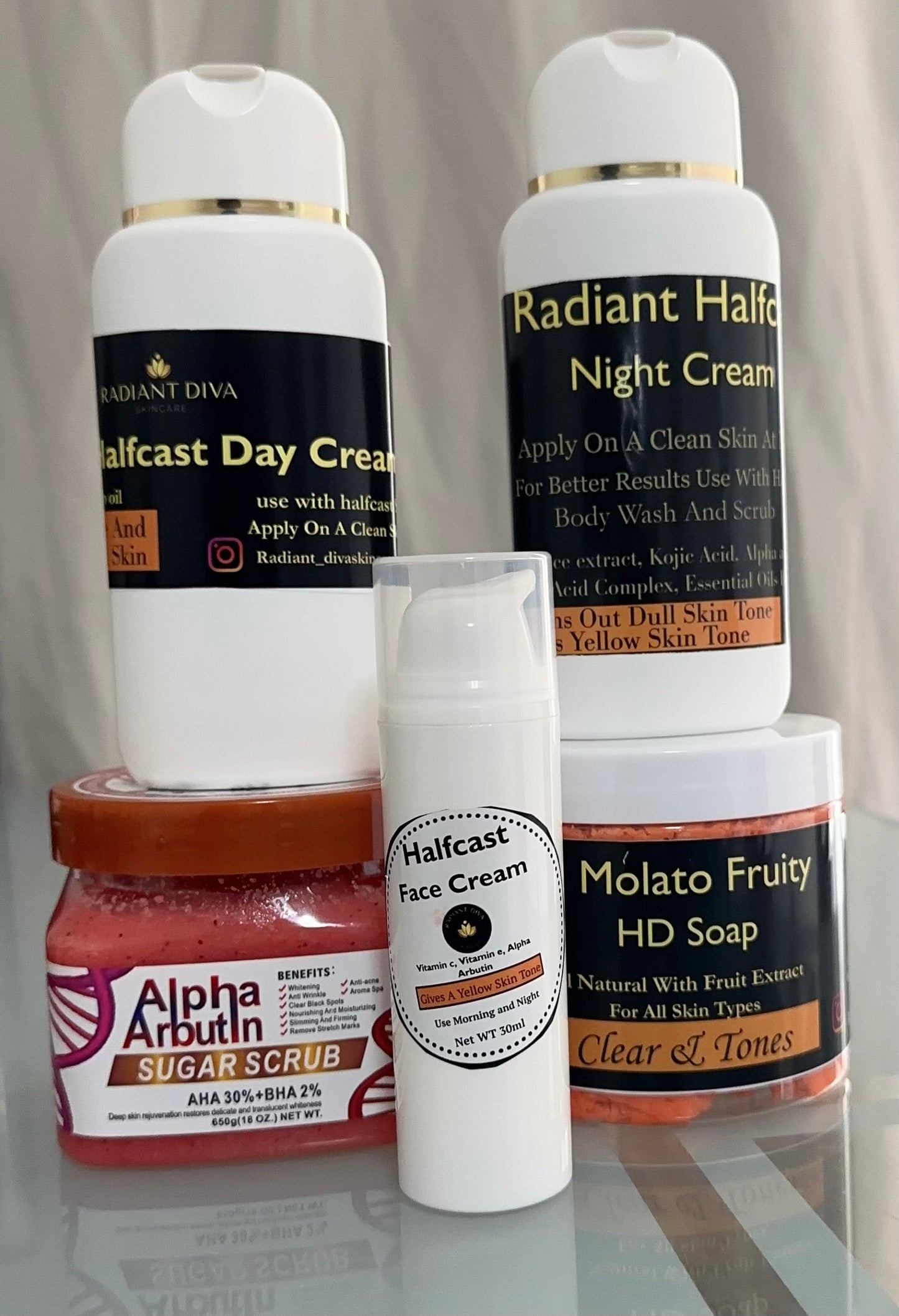 Halfcast Yellow tone lightening body and face set