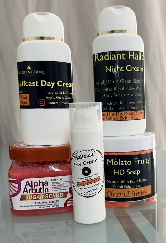 Halfcast Yellow tone lightening body and face set