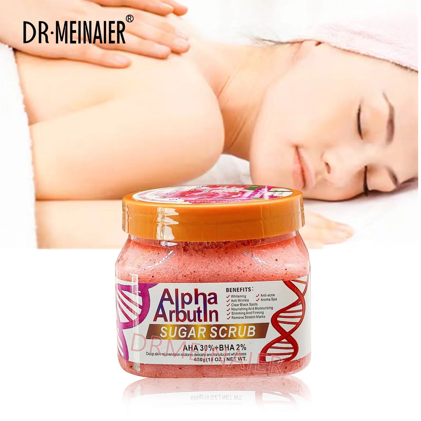 Dr Meinaier Alpha Aburtin BHA 30% And AHA 2% Sugar Body Exfoliating Scrub 600 grams