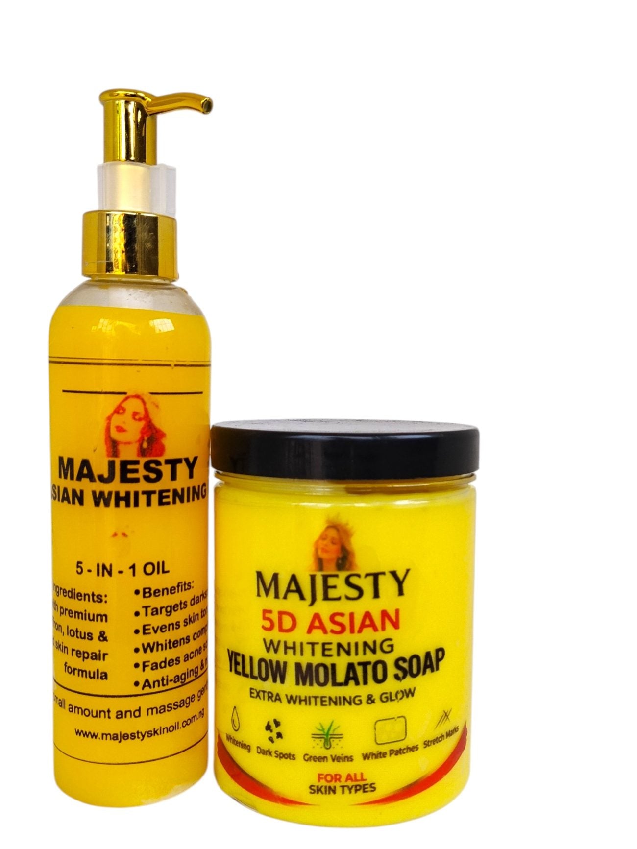 Majesty 5D Asian Whitening Molato Soap And Whitening Body Oil